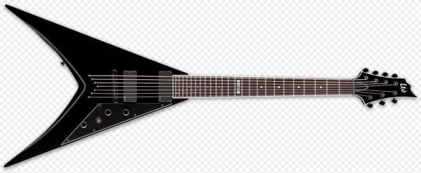 美国espguitars代购 ESP BLACK V-407B 7弦中音V 黑色金属电吉他